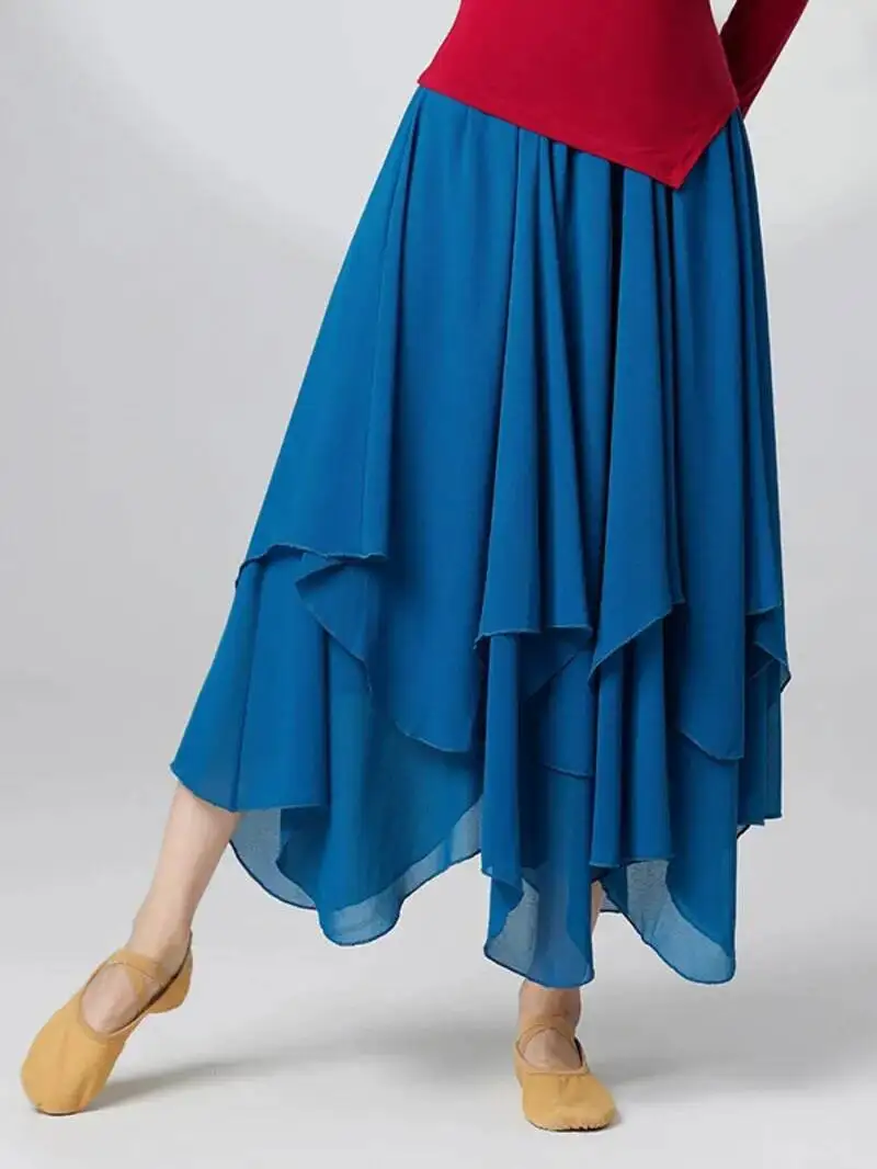 Women Wrap Dance Skirt Girls Long Dance Skirt Ballet Wrap Skirt Dance Skate Over Scarf Skirt Dancewear Fashion Women 6O94