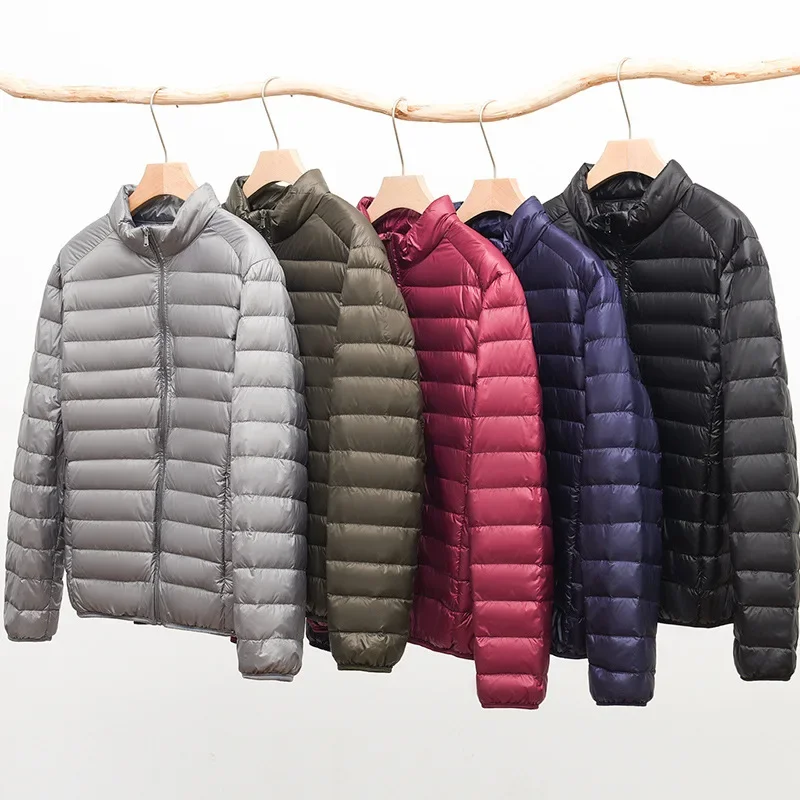 Men's Stand Collar Ultralight Quilted Puffer Jackets 2023 New Arrilas Men Ultra Lightweight Packable Warm White Duck Down Coats