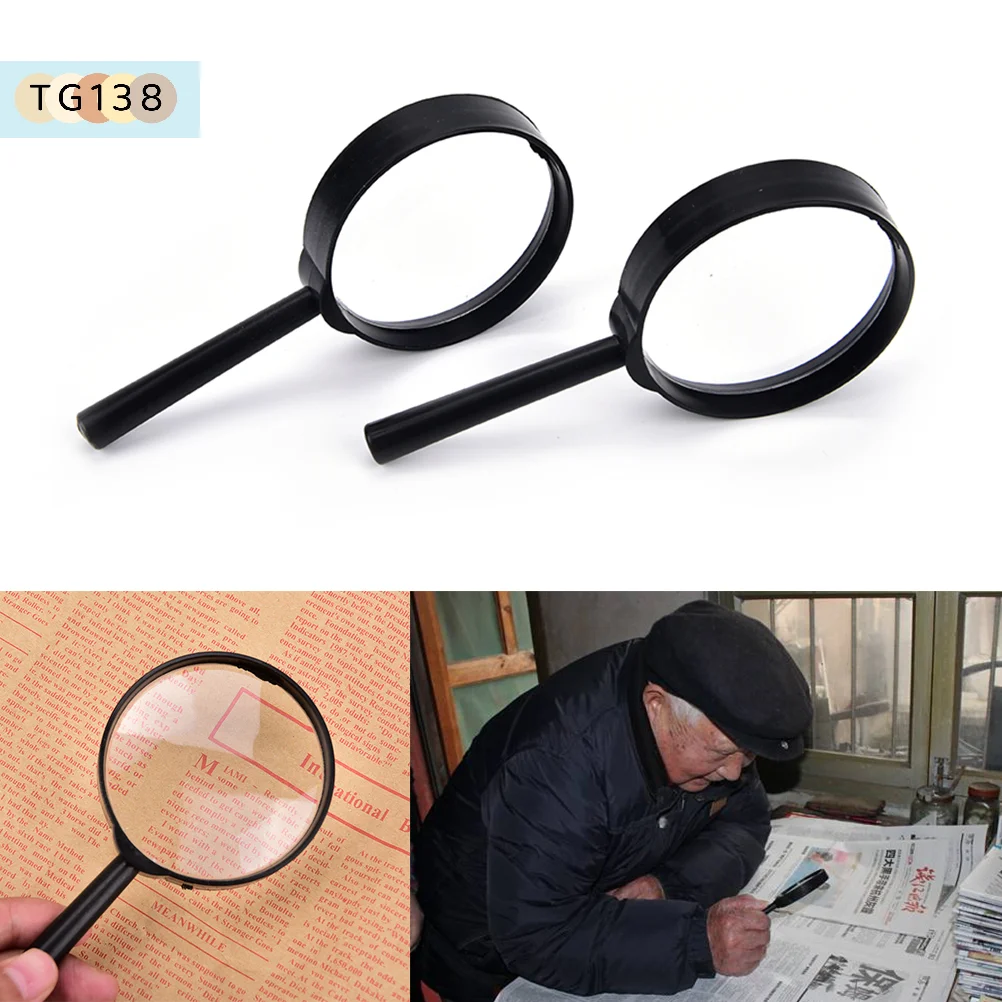 【New】1Pcs Magnifier 60mm Handheld 5X Magnifying Glass Handheld Low Vision Reading