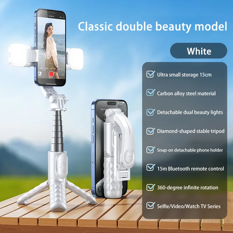 Nowy mini kijek do selfie Lenovo z rozkładanym statywem, obrotowym uchwytem ręcznym, przenośny uchwyt do smartfona do transmisji na żywo, przyjazny w podróży. — zdjęcie produktu 6