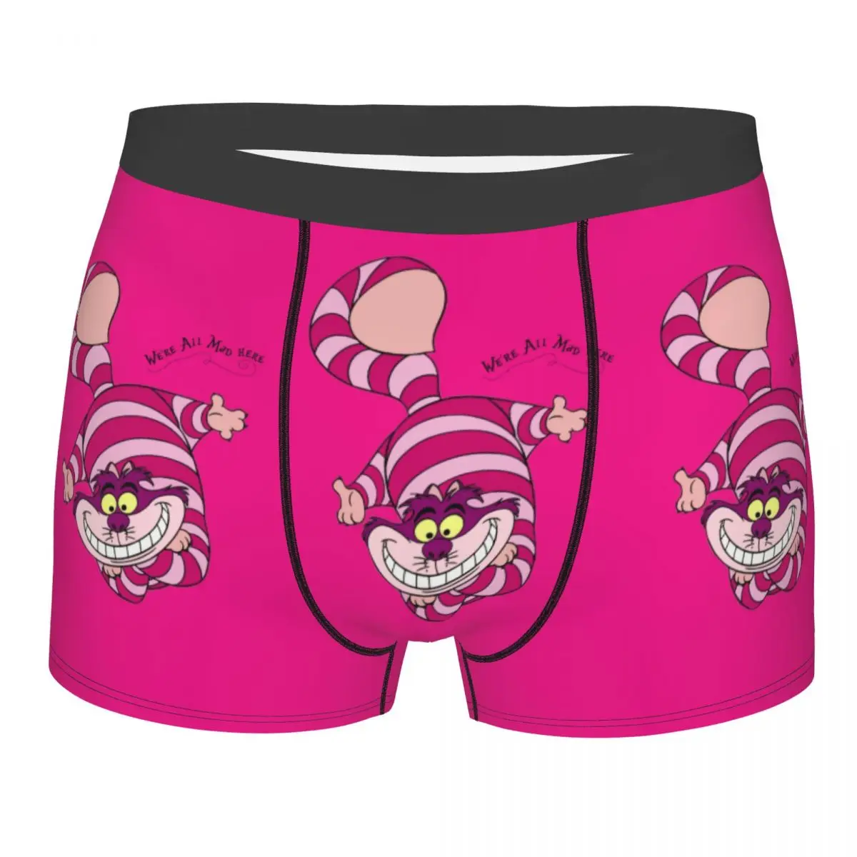 Aangepaste Cheshire Cat Animal Boxers Shorts Heren Alice In Wonderland Slips Ondergoed Mode Onderbroeken