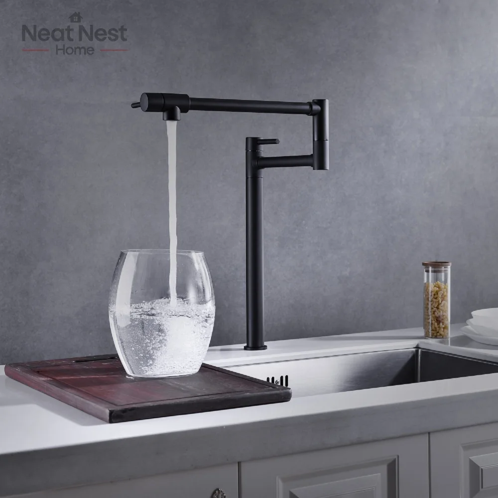

Pot Filler Kitchen Faucet with Extension Shank,double handles Water Control with quality aerator,quiet, Splash-free water flow