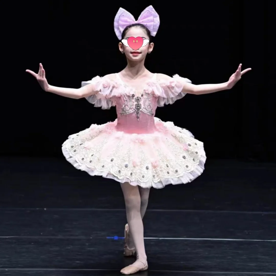 

2023 New pink Paquita solo variation ballet tutu dress professional competition costume Raymonda adult children tailored