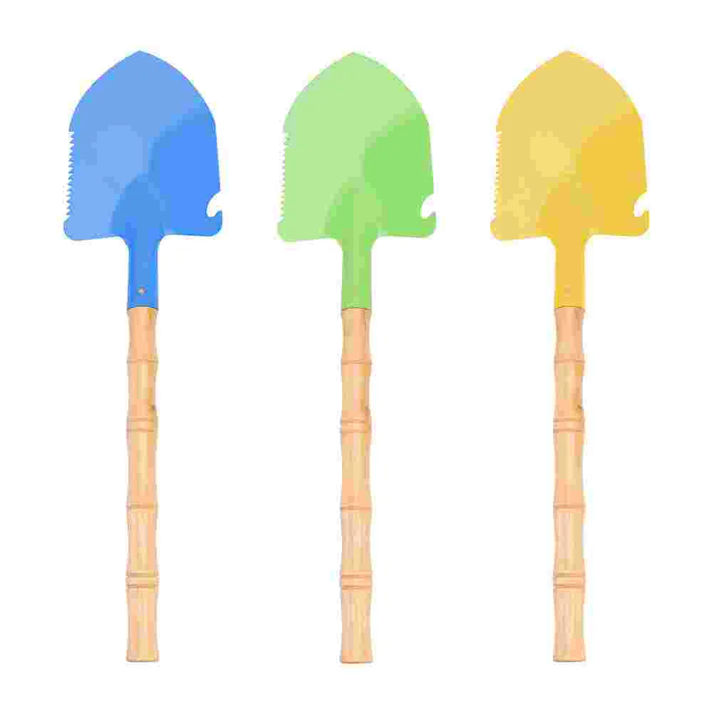 

3 PCS Beach Snowman Toy Shovels Sand Toys for Kids The Portable Tools Wooden Iron Playthings Sandbox Memorable Days