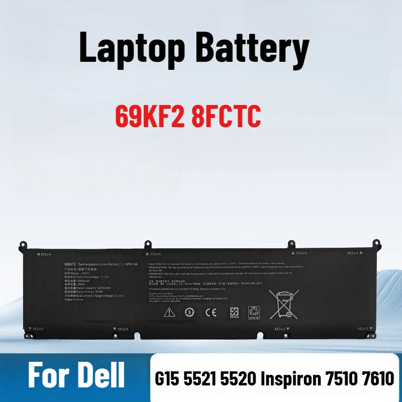 

Laptop Battery for Dell G15 5521 5520 Inspiron 7510 7610 P91FP45E 69KF2 8FCTC