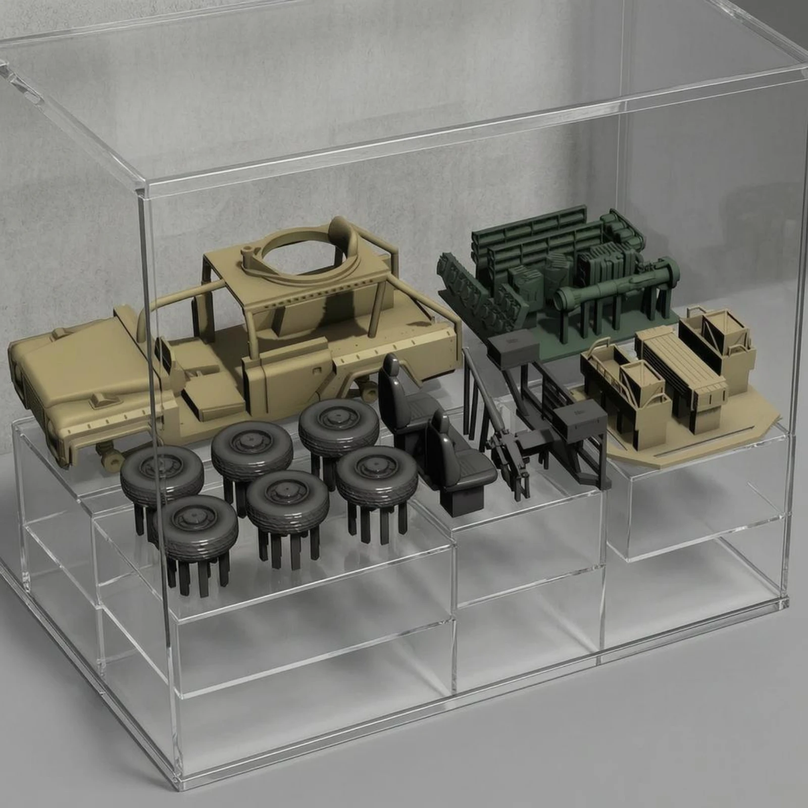 

Reconnaissance Vehicle Model Painted Vehicle Model Roof Uncovered Cabin for Collectors