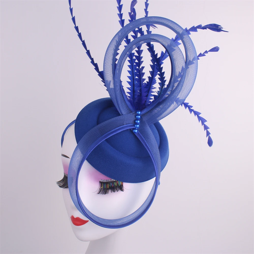 Kentucky Party Pillbox Cap Wedding Women Church Fascinator Feathers Hat Elegant Ladies Wedding Headpiece Event Nigh Tea Chapeau