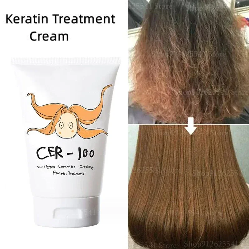 100ml Keratin Hair Straightening Cream Collagen Coating Hair Protein Treatment Straightening Repair Damage Frizzy