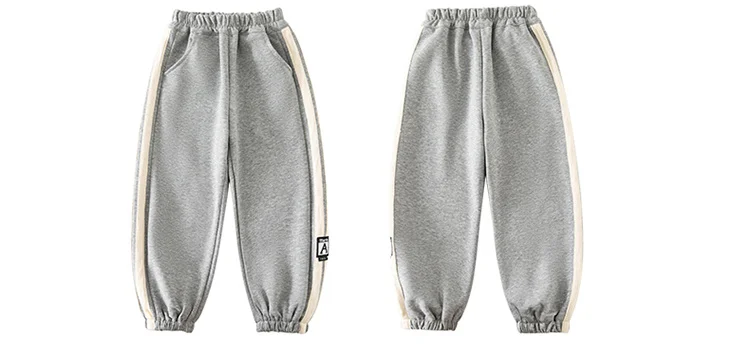 Koreanische Frühlings- und Herbstkleidung für Kinder, Jungen-Sporthose mit Seitenstreifen, Jogginghose für Teenager, Baumwollhose, Alter 5 bis 14 Jahre – Detail 5