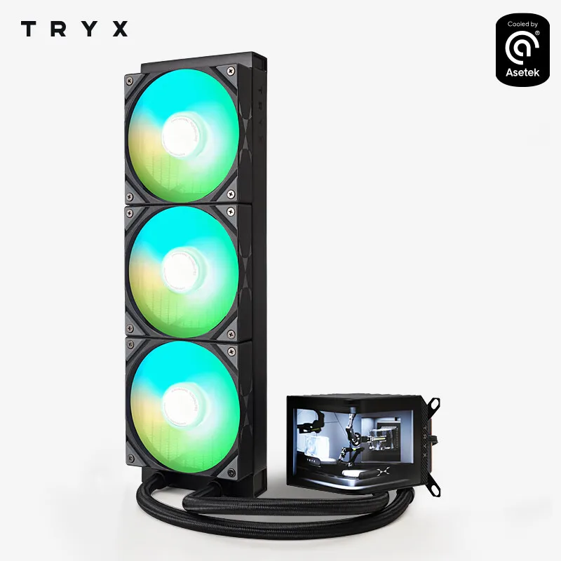 TRYX PANORAMA 360 ARGB Case water cold radiator /6.5 -inch curved screen/Acttek8 generation/Support LGA1700/115X/1200/AM5/AM4