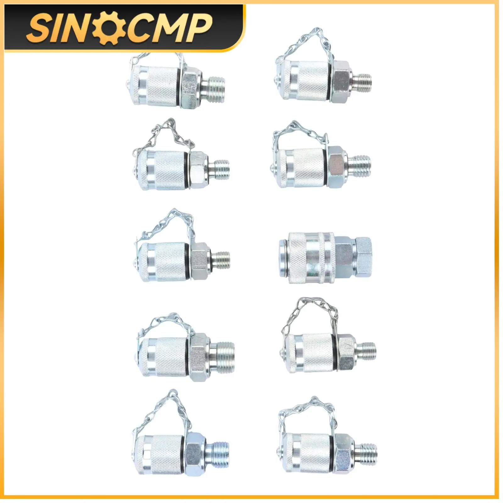 

10pcs/set Test Coupling For Excavator Hydraulic Pressure Gauge Test Kit Parts Professional Replacement Part with 2 year warranty