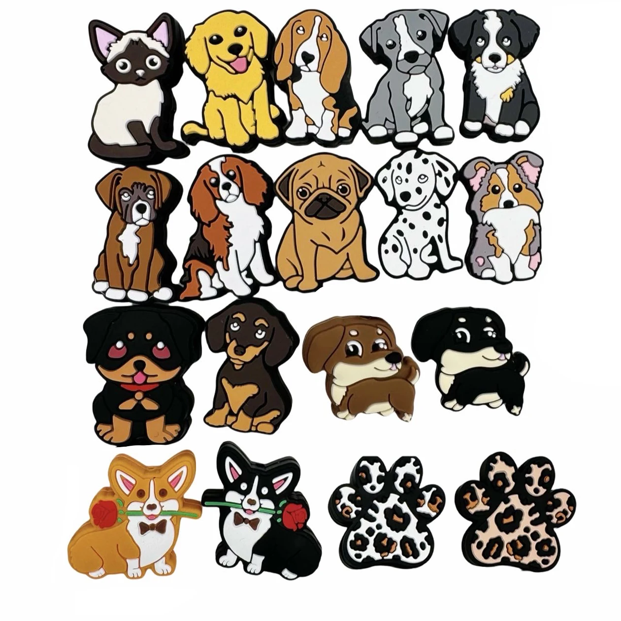 

10/18 шт. силиконовые бусины для прорезывания зубов в форме щенка из мультфильма, бусины «сделай сам», цепочка для соски, ожерелья, подвеска для детей с прорезыванием зубов