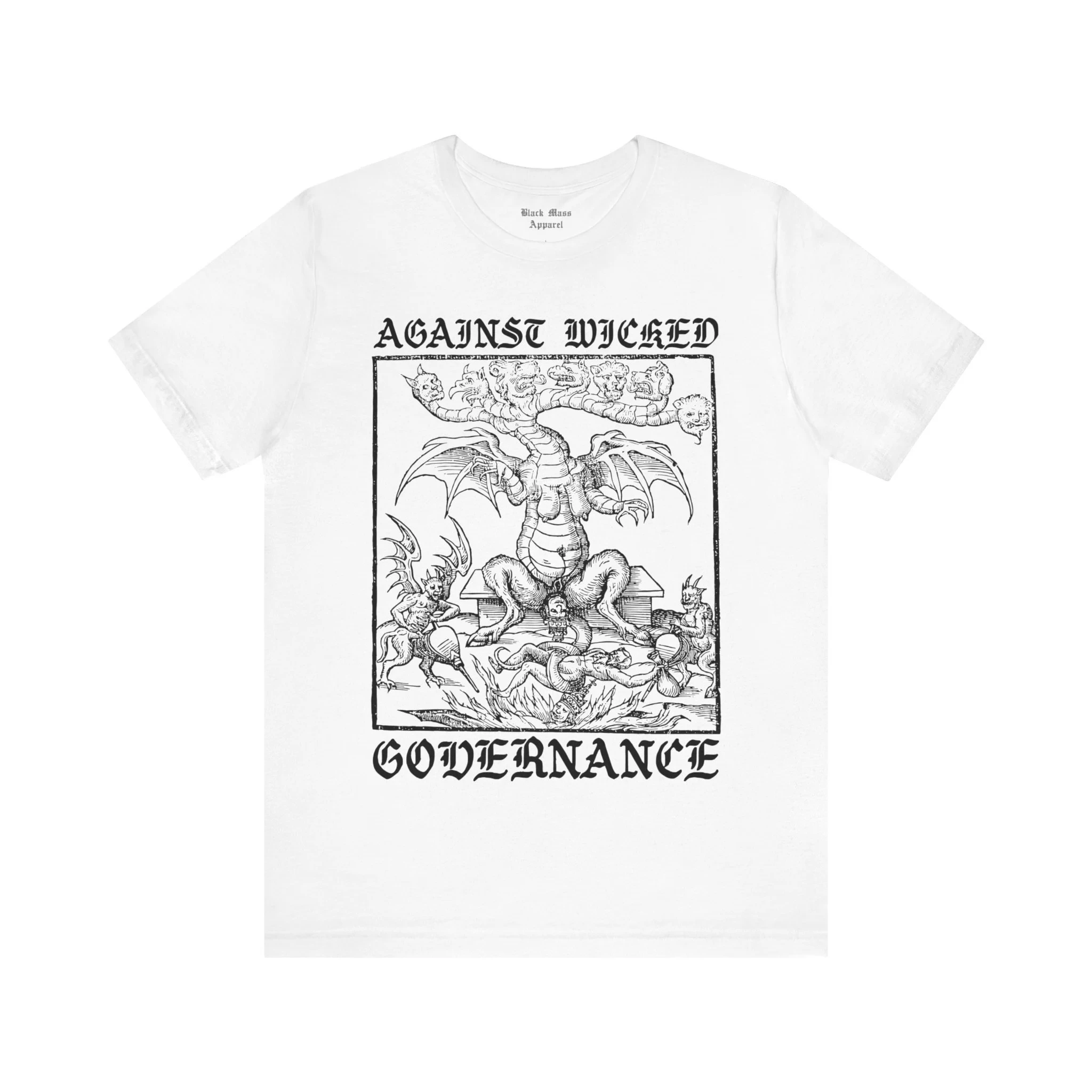 Against The Rule of Evil Creepy Retro Art Shirt Medieval Torture Political T-shirt Ghostly Men's and Women's T-shirt