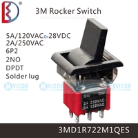 DPDT 6P2 6P3 Altemate momentary rocker switch Q13 3MD1R722M1QES 15.7 * 12.7mm panel
