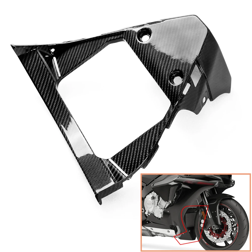 3K Carbon Fiber Radiator Shield Lower Belly Front V-Panel Fit Motorcycle 2015-2019 R1