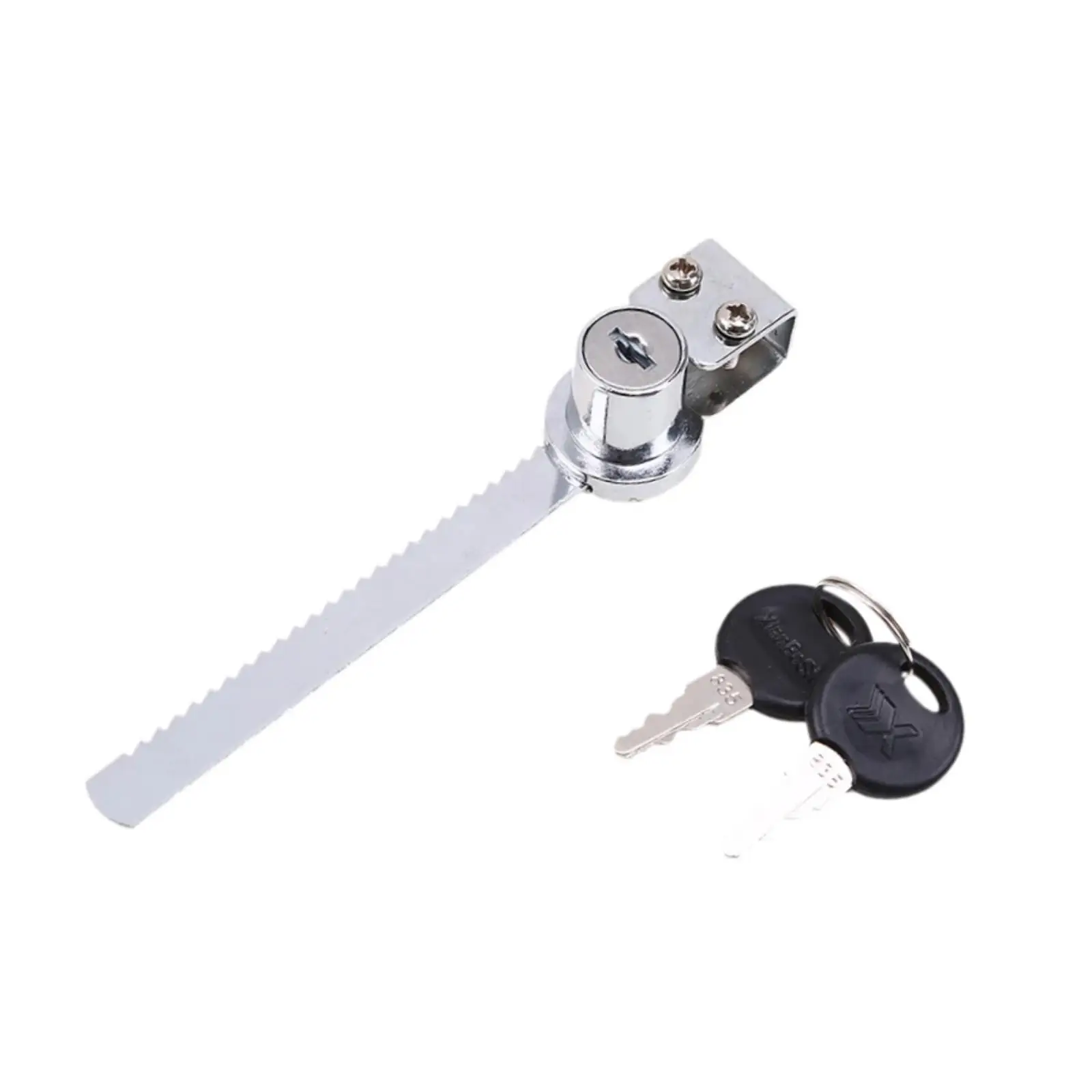 Sliding Glass Door Lock Polished Zinc Alloy Ratchet Design Jewelry Case Lock for 2mm-6mm Thick Glass