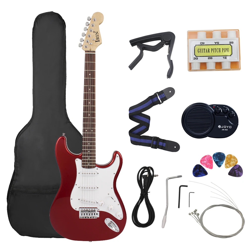 39 Inch ST Electric Guitar 6 String 21 Frets Basswood Body Electric Guitar With Speaker Necessary Guitar Parts & Accessories