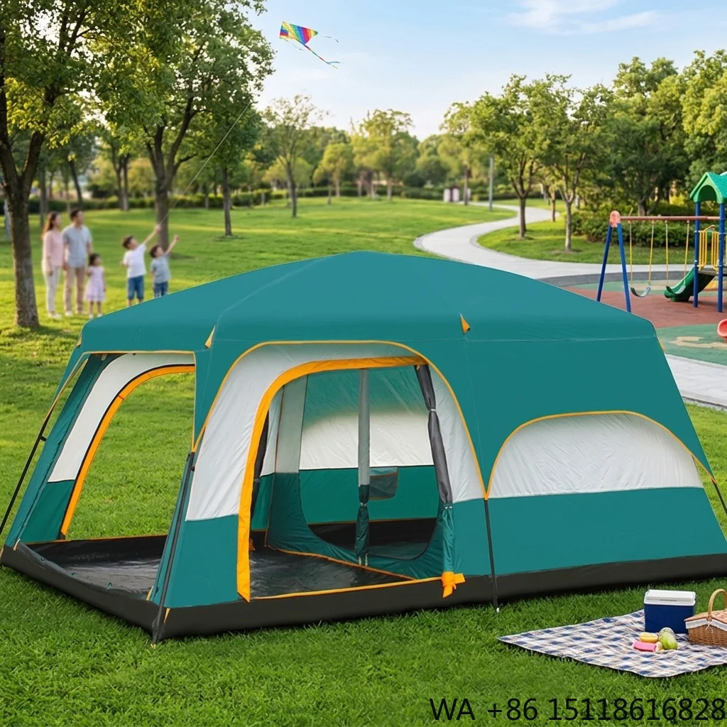 Tourist Tent Outdoor Multiplayer Camping Double Decker Camping Tent 5+ People Ultralight Large Family Tents for Camping