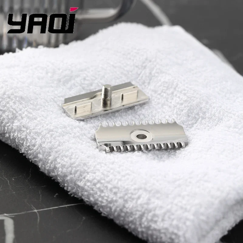 YAQI Vostok 70OC Kepala Pisau Cukur Pengaman Dipoles 316 Sisir Ganda Baja Tahan Karat 0.7Mm Celah Pisau untuk Pengalaman Mencukur yang Halus