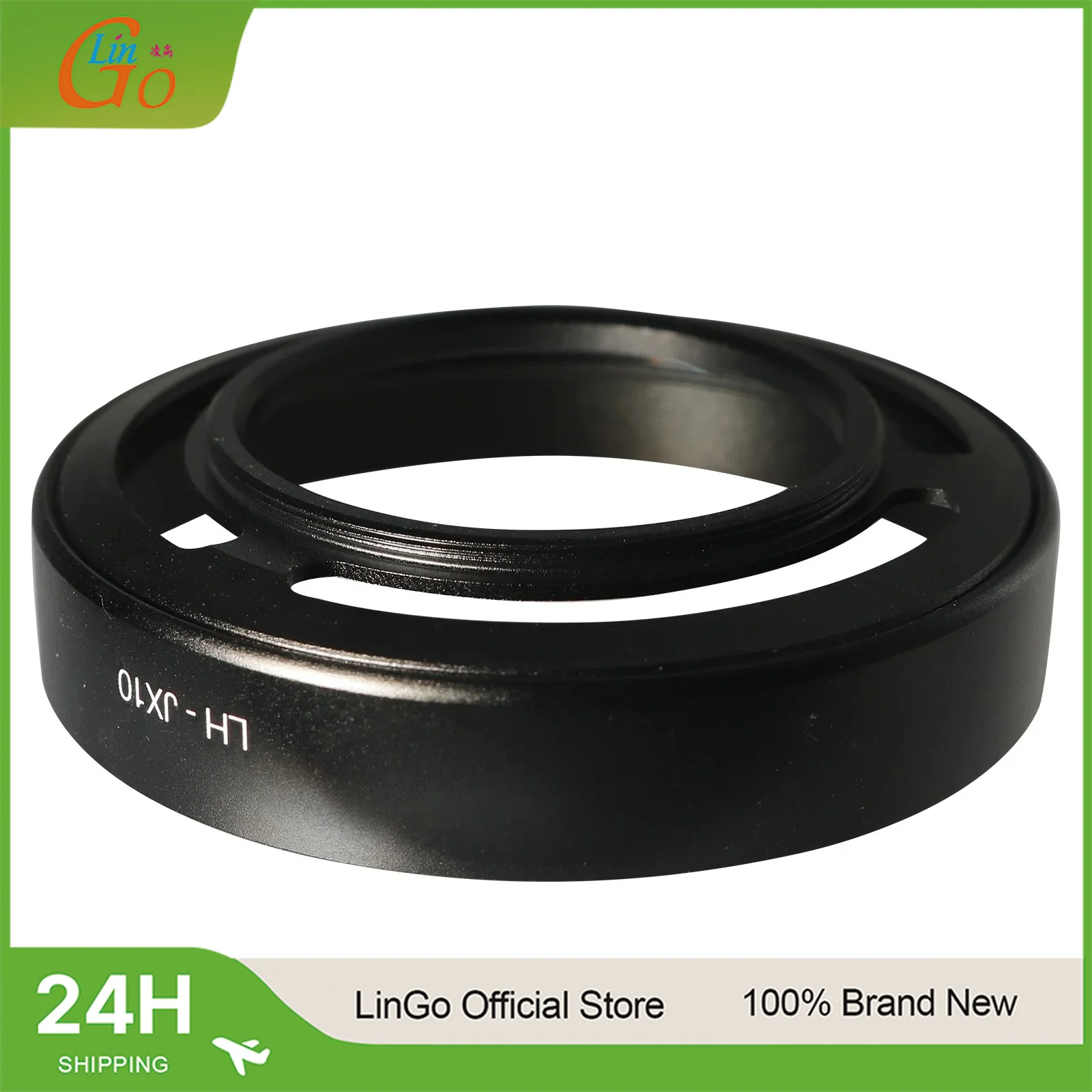 LinGo LH-X10 Metal Lens Hood for Fujifilm FinePix X10 X20 X30 Camera Accessory Black/Silver 52mm Filter Replacement Lens Hoods