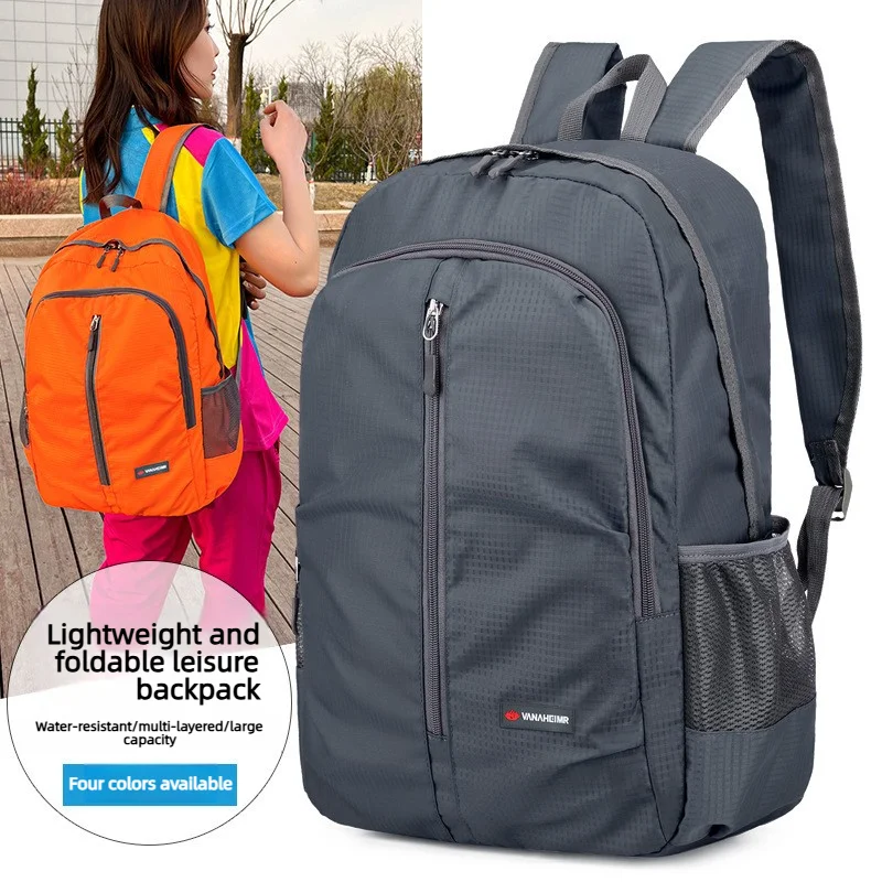 Foldable Portable Outdoor Backpack Waterproof Nylon Travel Daypack Adjustable Shoulder Straps Lightweight Fold Up Backpack For H