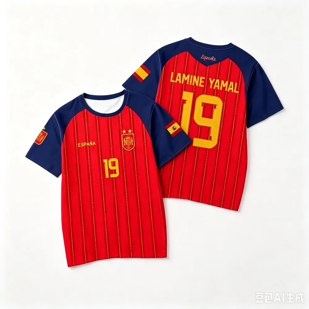 Summer Yamal Player Edition Football T-shirt Kids Jersey Men's Casual Tee Shirt Breathable Men Women Unisex Short Sleeves Top