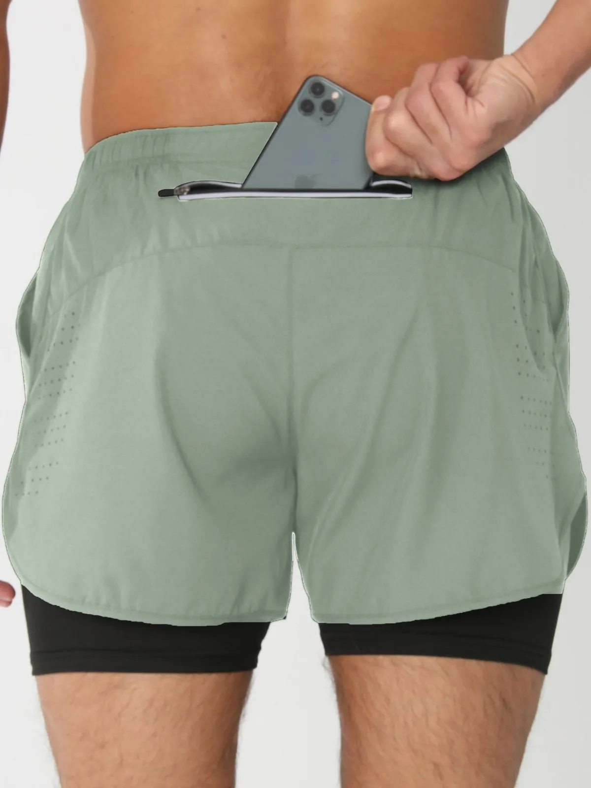 

2026New Men Running Shorts Gym Sports Shorts 2 In 1 Quick Dry Workout Training Gym Fitness Jogging Short Pants Summer Men Shorts