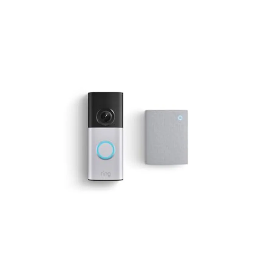 

Беспроводной дверной звонок Ring Plus, новейшая модель, никелированное серебро с белым звонком