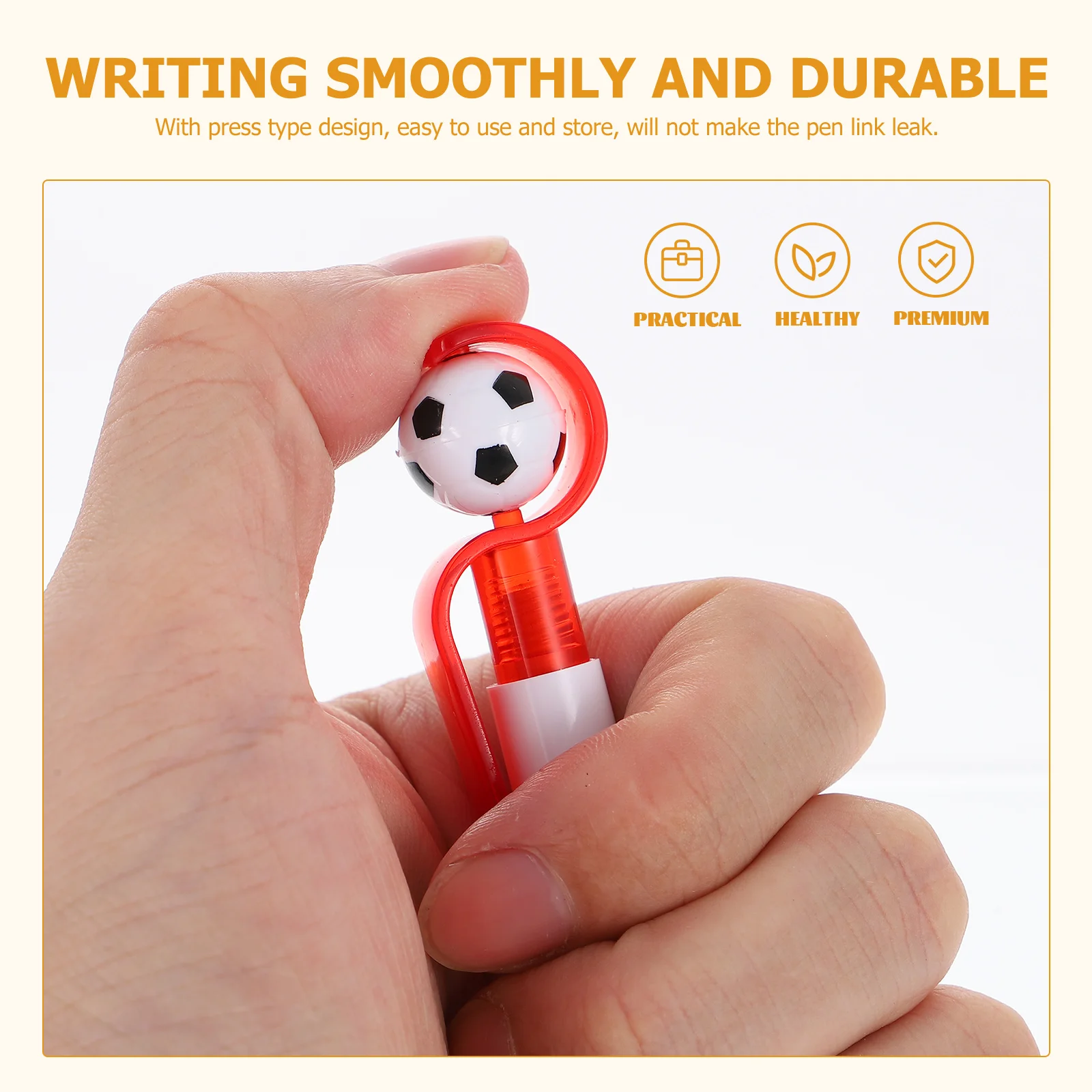 

18 Pcs Plastic Soccer Pen Craft Soccer Design Plastic Smooth Writing Lightweight Office Supplies Party Ball Point Pen Favors