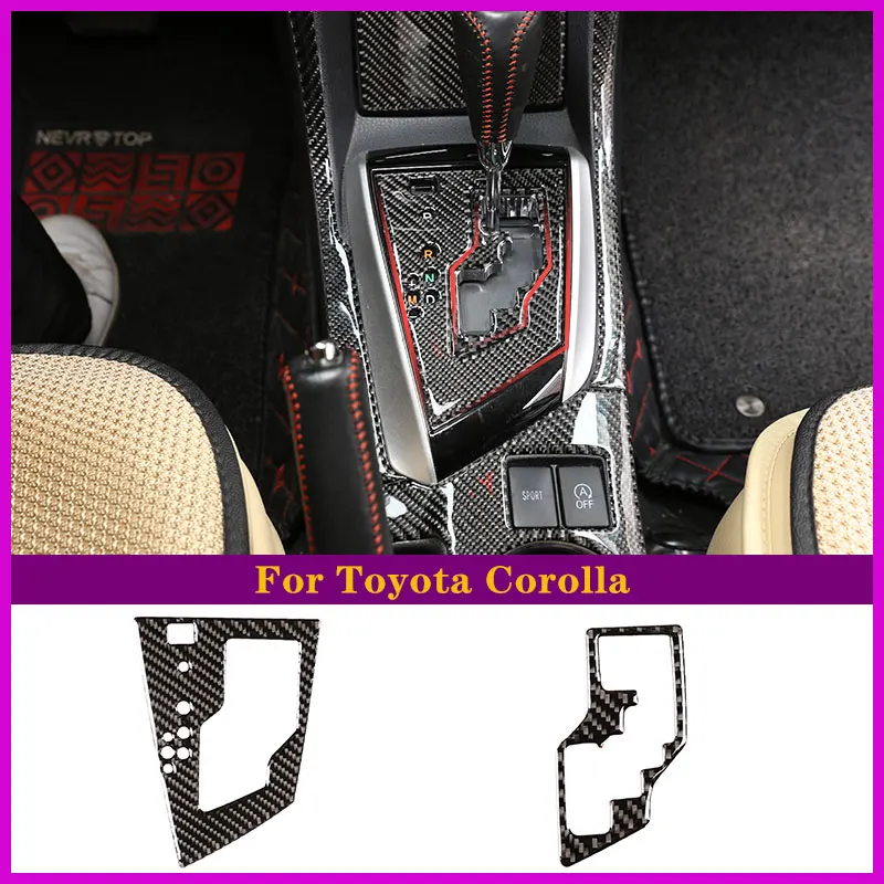 

For 2014-2018 Toyota Corolla Car Central Control Gear Panel Stickers Carbon Fiber Material (Soft) Car Accessories 1 Set
