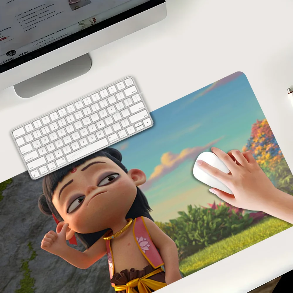 N-Nezha Mousepad Non-slip Suitable For Office Computers Laptops E-sports Game Desk Mats XXL Keyboard