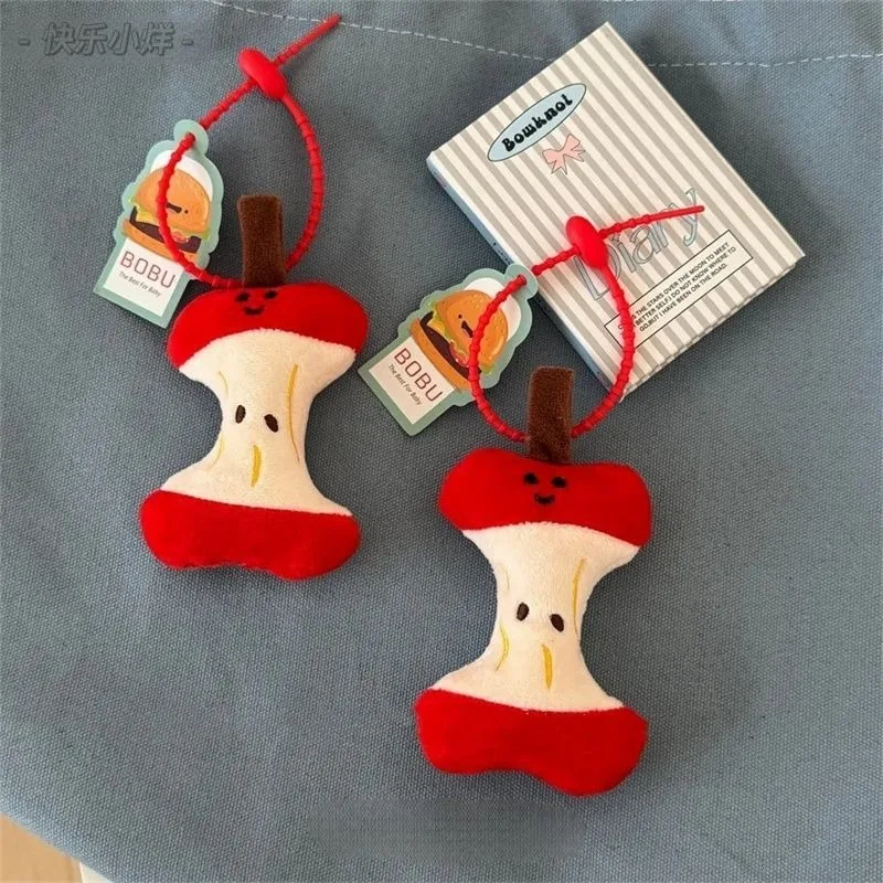 Новый-красный-kawaii-плюшевый-брелок-apple-core-кукла-кулон-сумка-подвески-мультяшный-брелок-для-apple-core-брелки-подарки-на-день-рождения