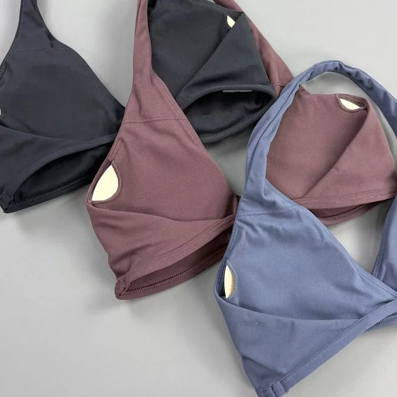 HISTELLO Origin Neckholder-BH Damen Rückenfreier Sport-BH Weich Elastisch Atmungsaktiv Fitness-Top Pilates Gym Running Yoga Unterwäsche – Detail 6
