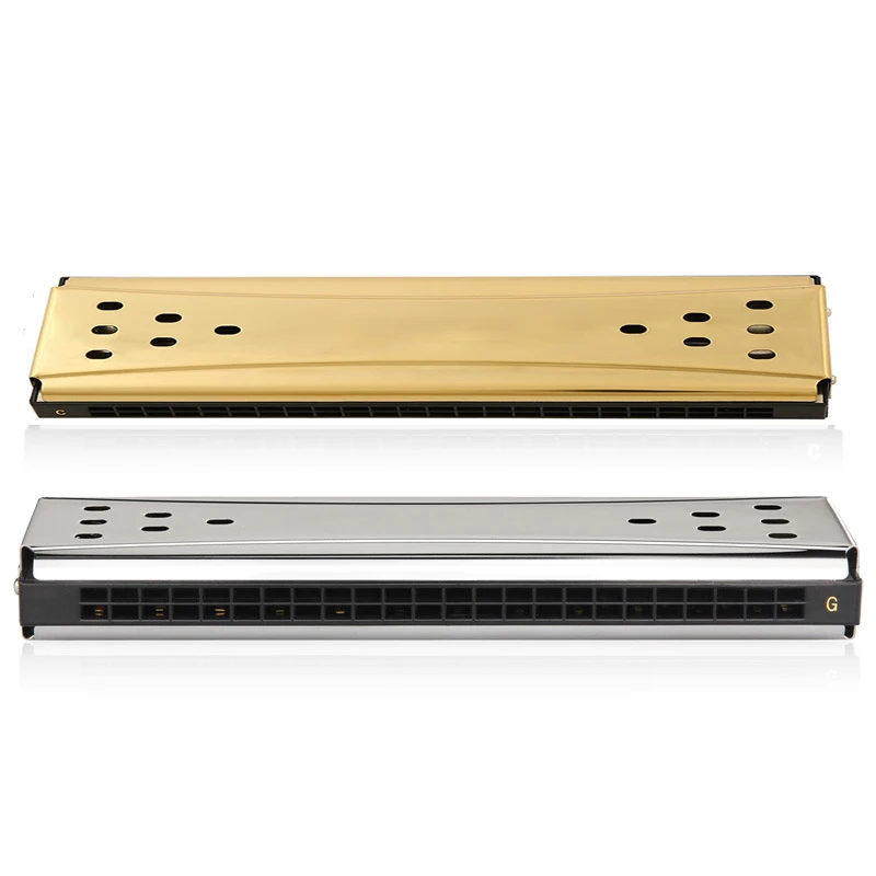 24 Holes Harmonica Double-Sided Polyphonic Harmonica Professional C&G Two Tones Harmonicas Adult Beginners Playing Harmonicas