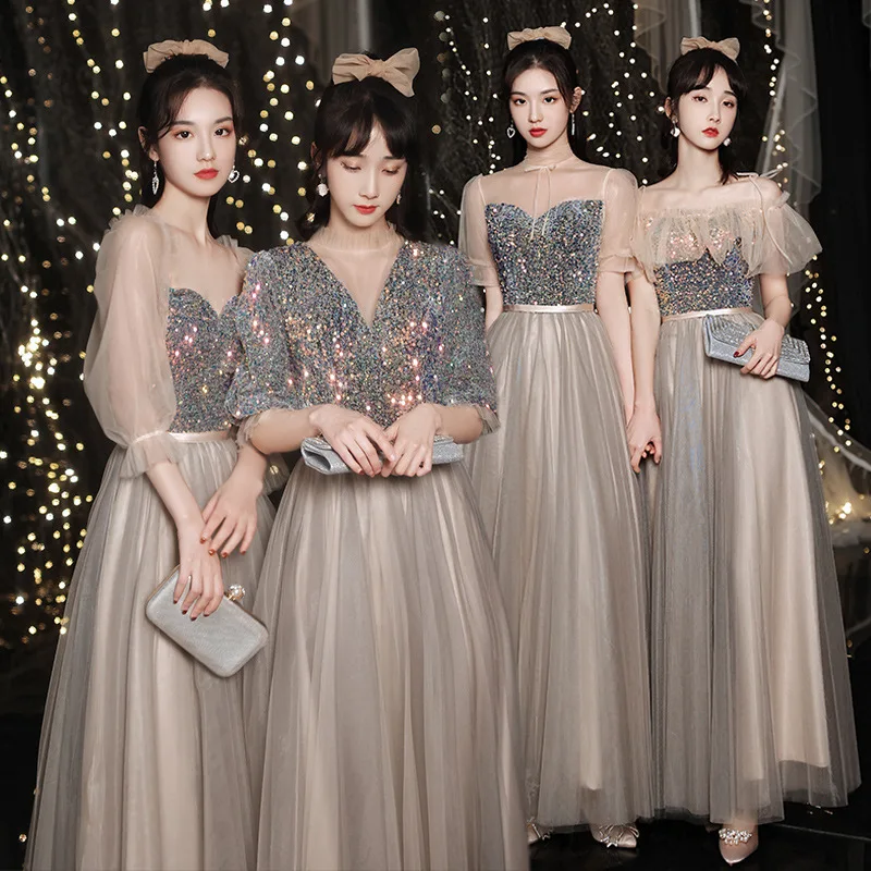 

Длинное вечернее платье Maidsmaid Ele Wedding Par Dr Slimming Fairy T Sle Sister Gang, женская модная одежда, весенняя новинка