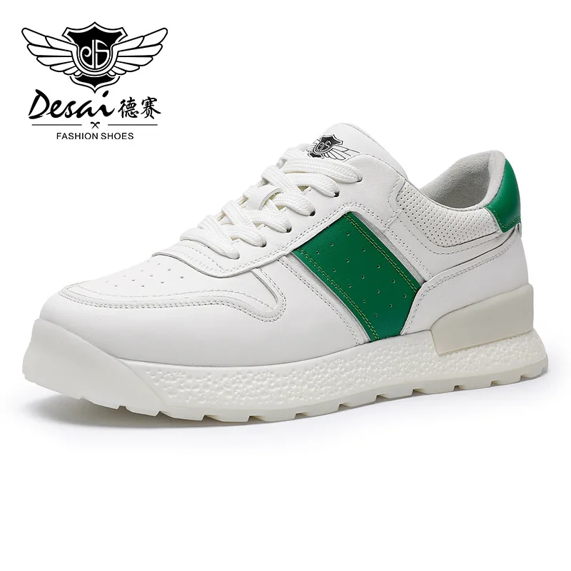 

Desai Summer New Casual Shoe Top Layer Cowhide Breathable Thick Sole Sports Shoes Fashion Versatile Trend White Board Shoes