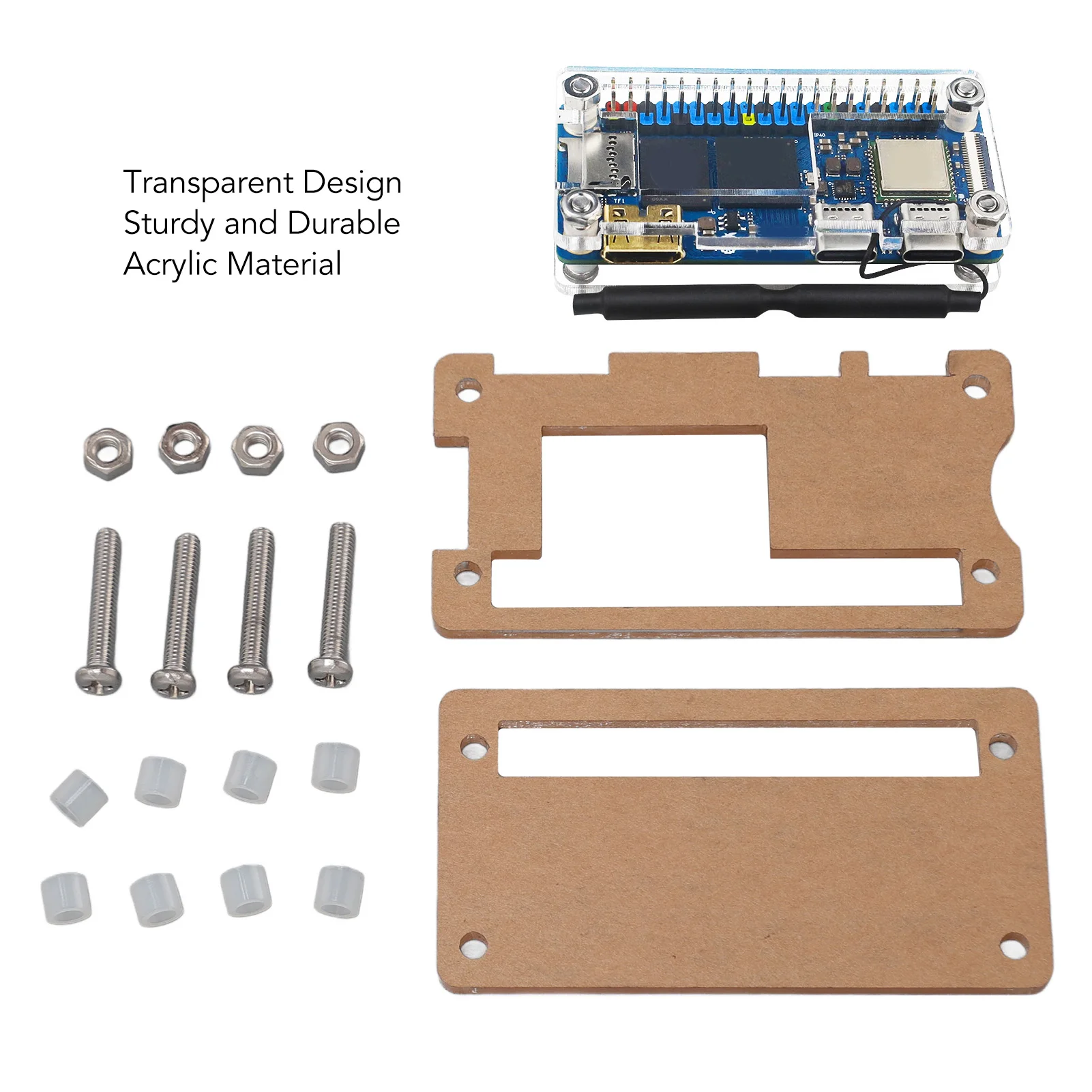 for Orange Pi Zero 2W Case Sturdy Durable Transparent Acrylic Precise Cutouts Simple Development Board Case