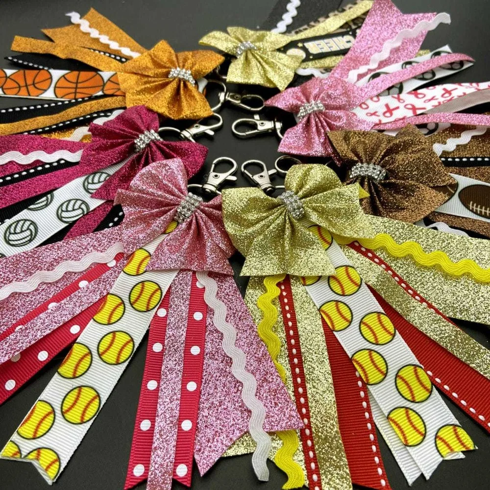 

Модный брелок-подвеска с лентой, тканью, бабочкой и цветком, персонализированный женский брелок-украшение, портативный легкий брелок для ключей, подарок