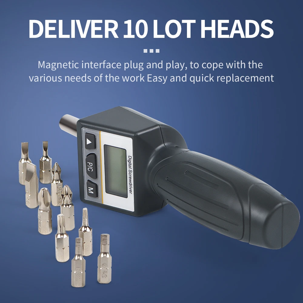 Digitale Preset Display Koppel Driver Met 10 Stuks Vervangbare Schroevendraaier Bits Auto Fiets Motorfiets Reparatie Tools