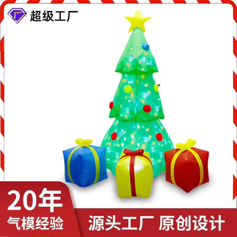 2.1M Inflatable Christmas Tree Air Blow Up Decoration With LED Lights Outdoor Yard Holiday Party Ornament Gift Box Included