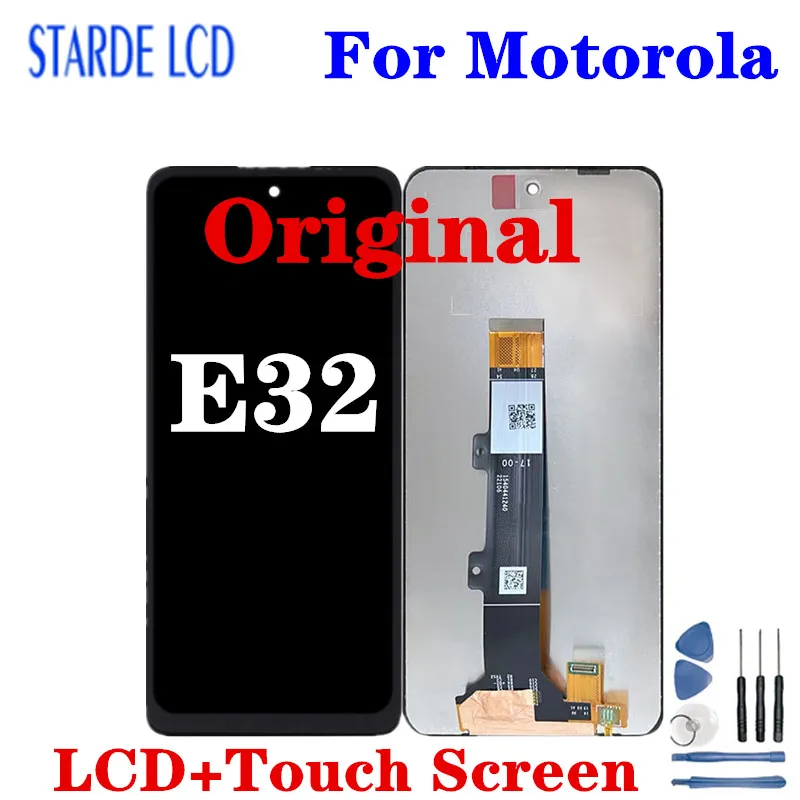 

Original For Motorola Moto E32 LCD Display Touch Screen Sensor Digiziter Assembly Replacement For Moto E32 Screen With Frame