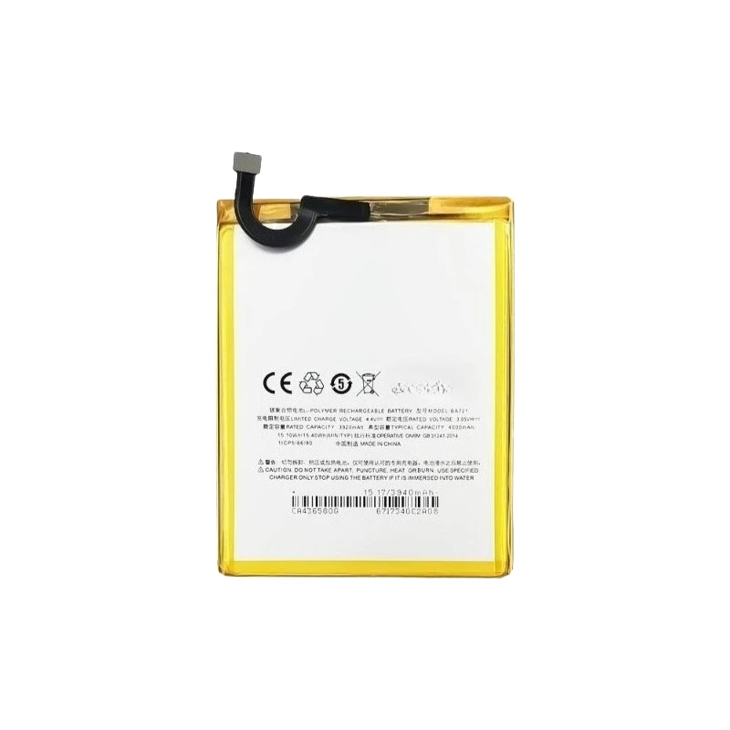 New Replacement Mobile Phone Battery 3.8V 4000mAh BA721 for Meizu M6 M6 Note Meilan Note6 M721Q/C/M