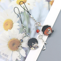 Bungou Stray Dogs BSD Dazai Osamu and Chuuay Keychain Soukoku Anime Inspiration Cosplay Beaded Key Ring Jewelry Accessories Gift