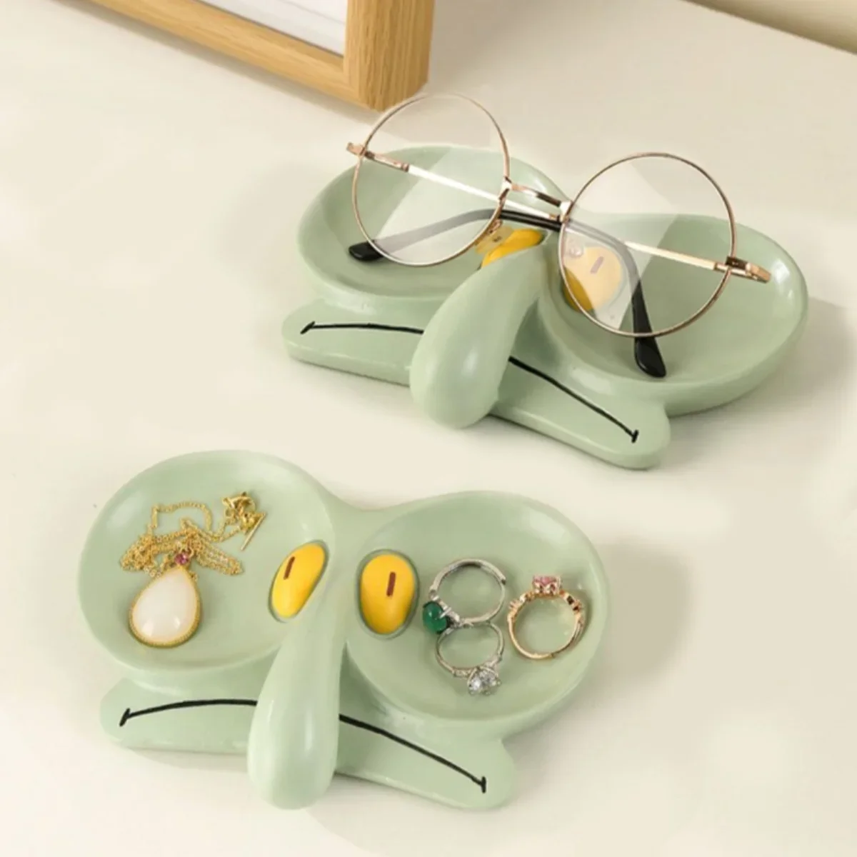 1/2pcs Squidward Eyeglass Tray Sunglasses Holder Stand Jewelry Storage Tray Desktop Jewelry Storage Organizer Desktop Decoration