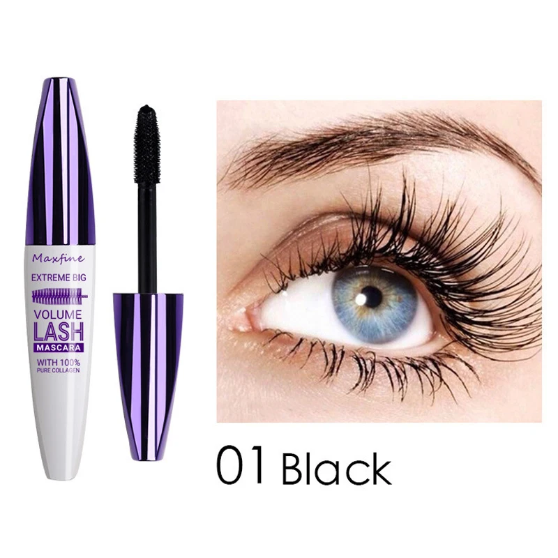 New 5D Three-dimensional Mascara Multi-color Mascara Base Longlasting Non-smudge Long-lasting Curling Shaping  Purple Blue White
