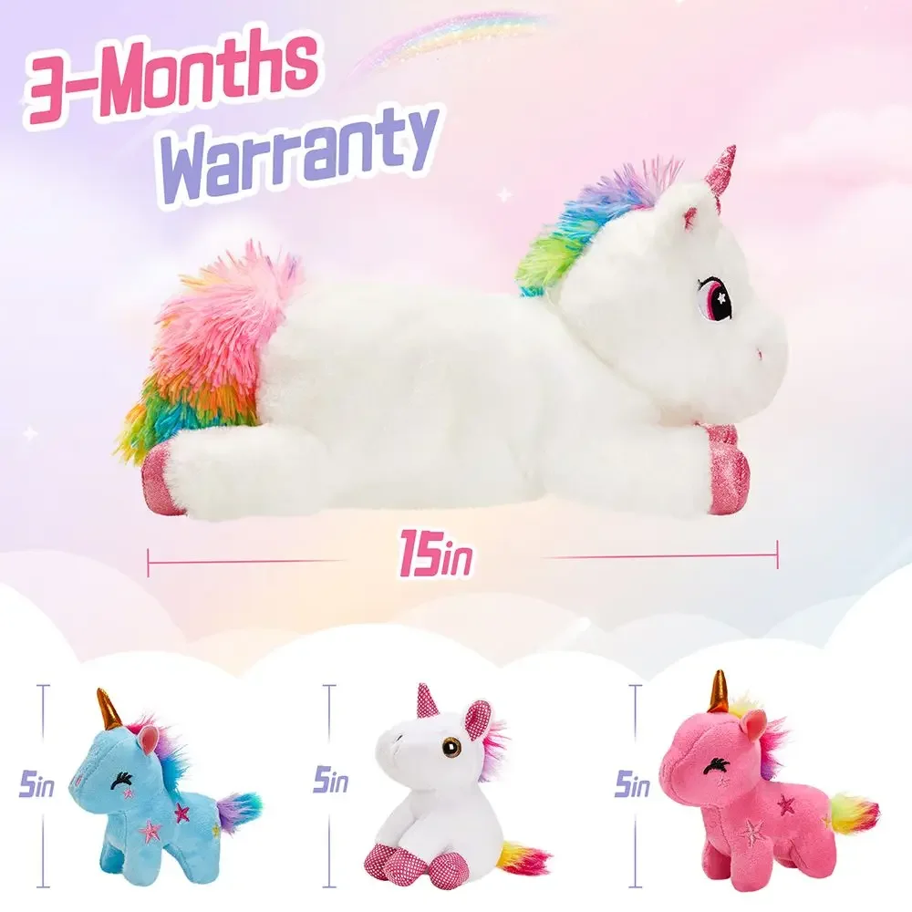 Rainbow Unicorn Doll Set peluche cuscino carino unicorno madre e bambini vestito animali di peluche cuscini regalo per bambini morbido