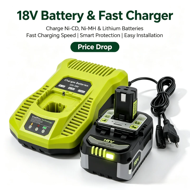 Ryobi 12V‑18V Multi‑Volt Li‑ion Charger For CB120L BPL‑1220 P105 P107 P109 RB18L40 Cordless Drill Saw Battery Pack