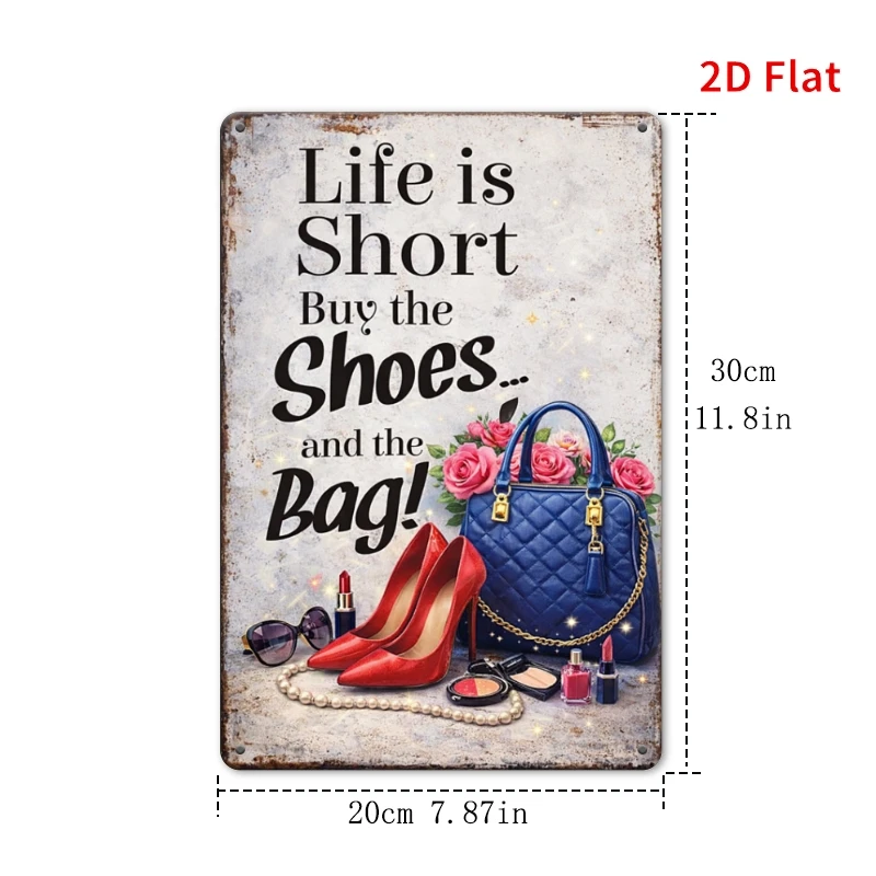 CIFBUY Retro 2D Flat Aluminum Wall Art Waterproof Durable Home Decor