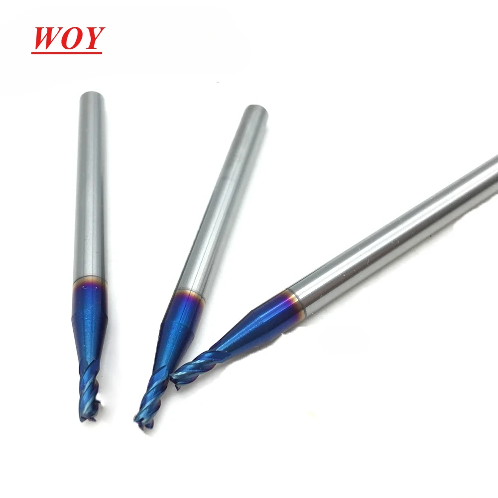 

WOY HRC65 Caibide end mill 4flutes 2.0*50 Alloy Coating Tungsten Steel Endmills high hardness cutting tool cnc milling cutter