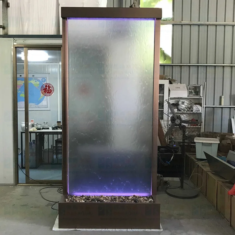 custom.304 Stainless Steel Frosted Glass Waterfall Fountain Ancient Bronze Plating Indoor Curtain Outdoor Gardens